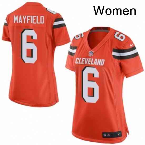 Womens Nike Cleveland Browns 6 Baker Mayfield Game Orange Alternate NFL Jersey